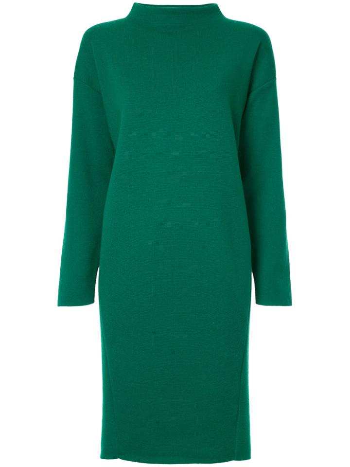 Aula Stand Up Collar Dress - Green