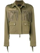 Diesel Black Gold Tonal Fringed Jacket - Green