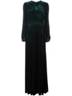 Rochas Long Velvet Gown, Women's, Size: 42, Green, Silk/viscose