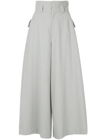 Mikio Sakabe High-waisted Cropped Trousers - Grey