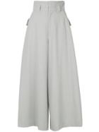 Mikio Sakabe High-waisted Cropped Trousers - Grey