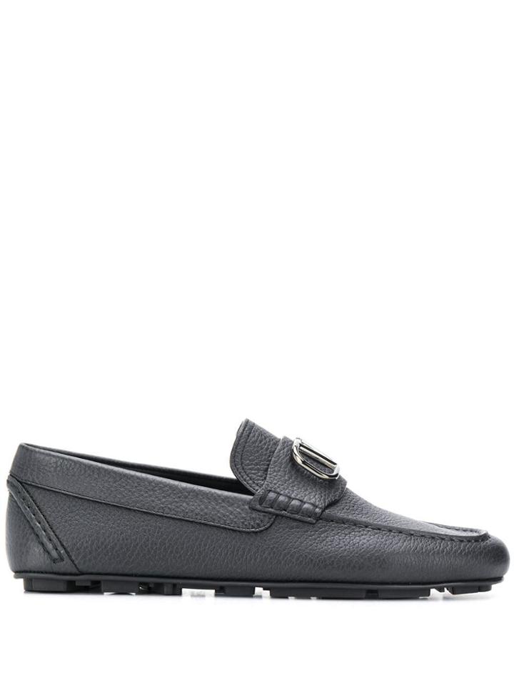 Valentino Valentino Garavani V Logo Driving Shoes - Black