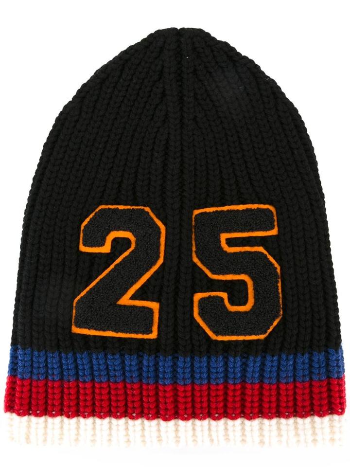 Gucci 25 Ribbed Knit Beanie - Black