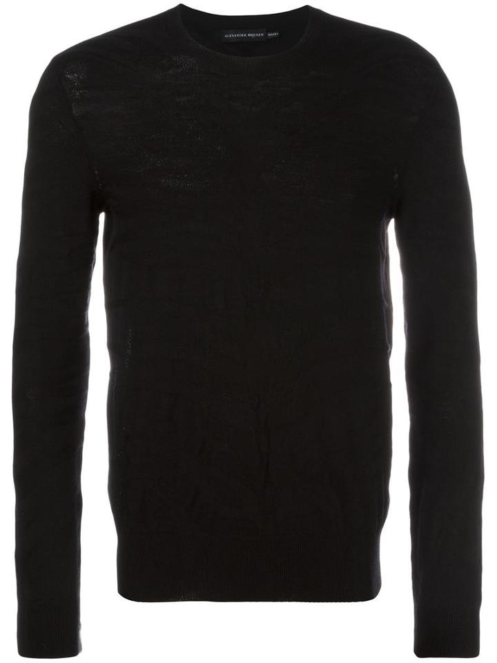 Alexander Mcqueen Rib Cage Knit Jumper, Men's, Size: Xl, Black, Wool