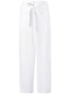P.a.r.o.s.h. - Belted Cropped Trousers - Women - Cotton - S, White, Cotton