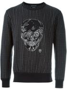 Alexander Mcqueen Stitched Skull Sweatshirt, Men's, Size: Small, Black, Cotton/polyester