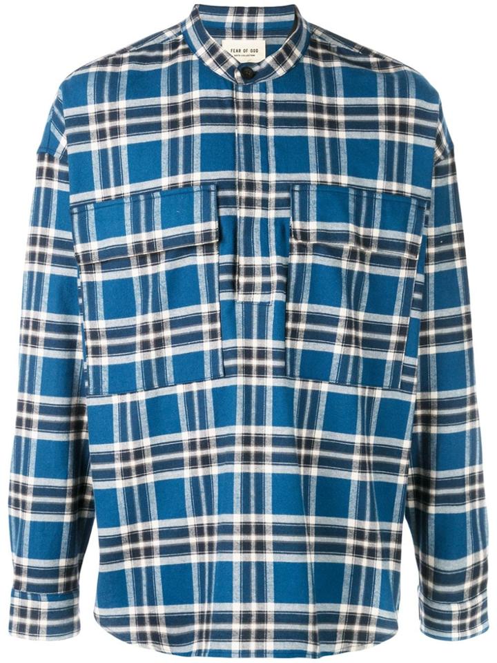Fear Of God Tartan Pattern Shirt - Blue