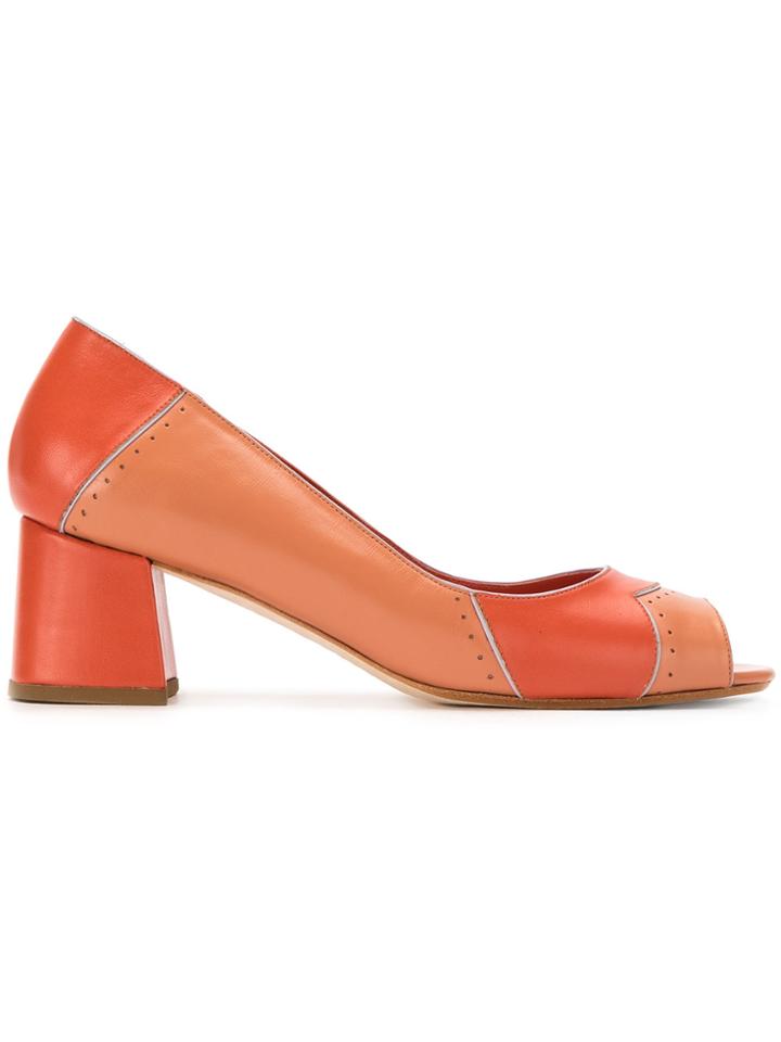 Sarah Chofakian Panelled Pumps - Yellow & Orange