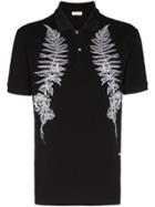 Alexander Mcqueen Frosted Fern Print Polo Shirt - Black