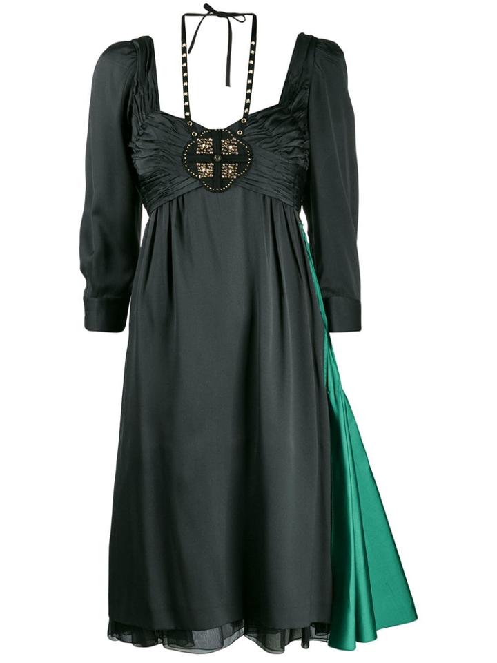 Prada Vintage Empire Line Layered Dress - Green