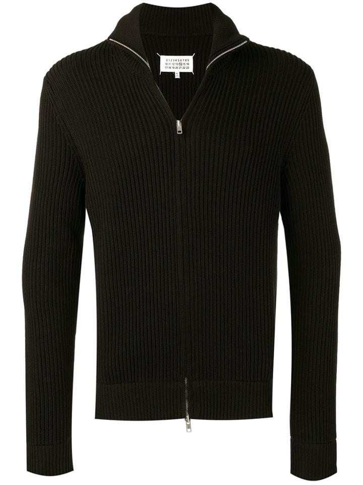 Maison Margiela Ribbed Knit Cardigan - Black
