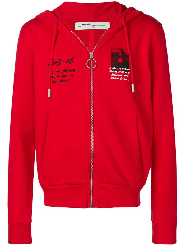 Off-white Mona Lisa Zipped Hoodie - Red