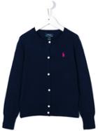 Ralph Lauren Kids Round Neck Cardigan, Girl's, Size: 6 Yrs, Blue