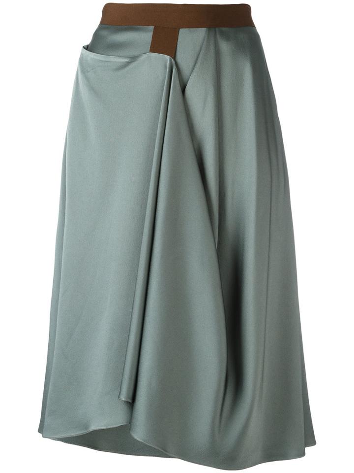 Chalayan Enveloped Skirt, Women's, Size: 44, Green, Acetate/viscose