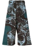 Homme Plissé Issey Miyake Ribbed Drop Crotch Trousers - Green