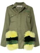 Tu Es Mon Trésor Fur Pocket Field Jacket - Green