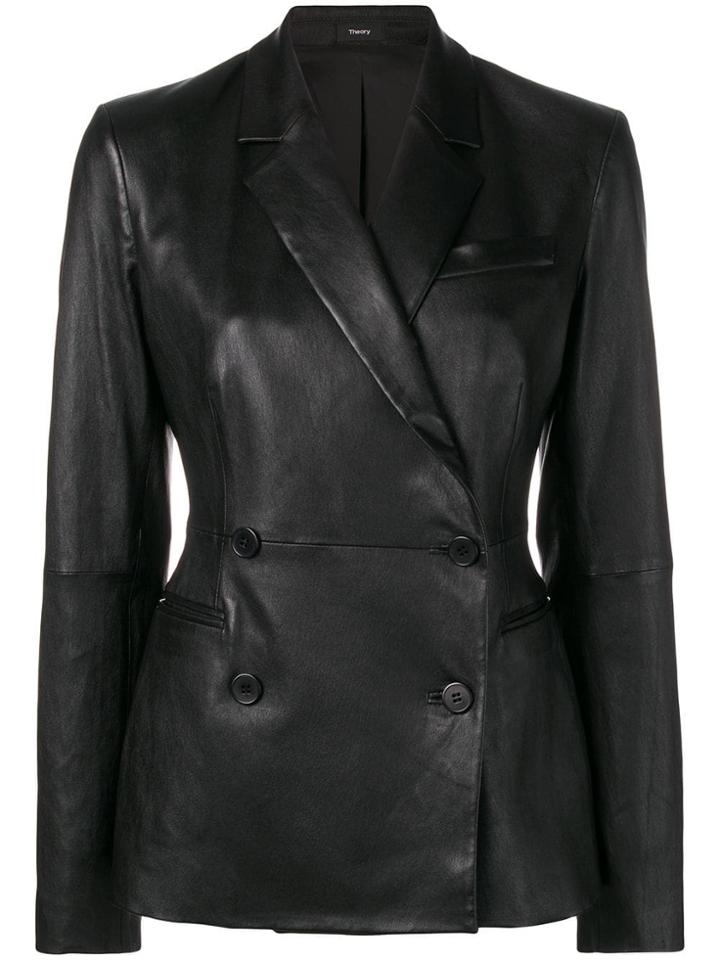 Theory Double-breasted Blazer - Black