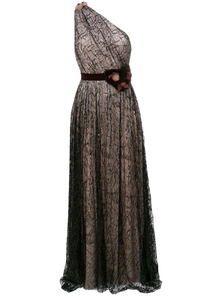 Talbot Runhof Laminated Dress Gown - Black