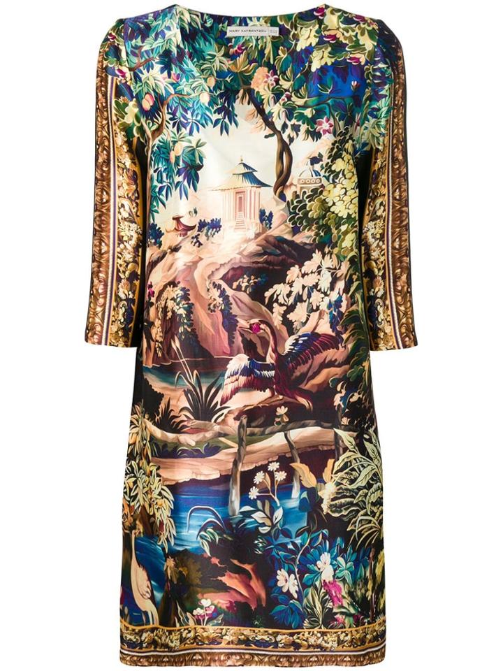 Mary Katrantzou Printed Shift Dress - Neutrals