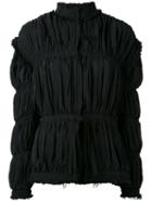 J.w.anderson - High Neck Gathered Jacket - Women - Silk/acetate - 6, Black, Silk/acetate