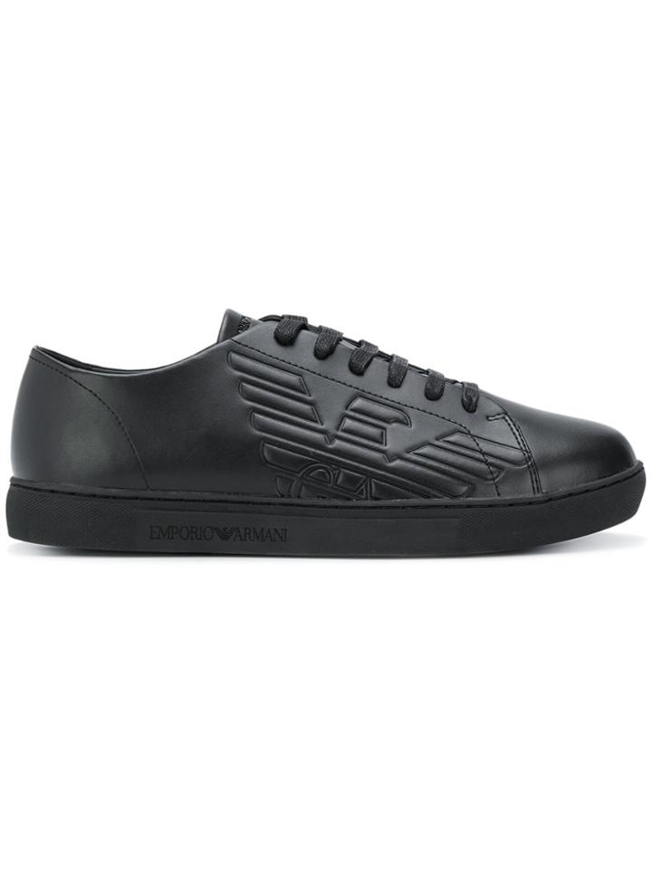 Emporio Armani Embossed Sneakers - Blue