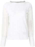 Fabiana Filippi Sheer Sleeve Jumper - White