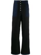Marni Contrast Details Straight Trousers - Black