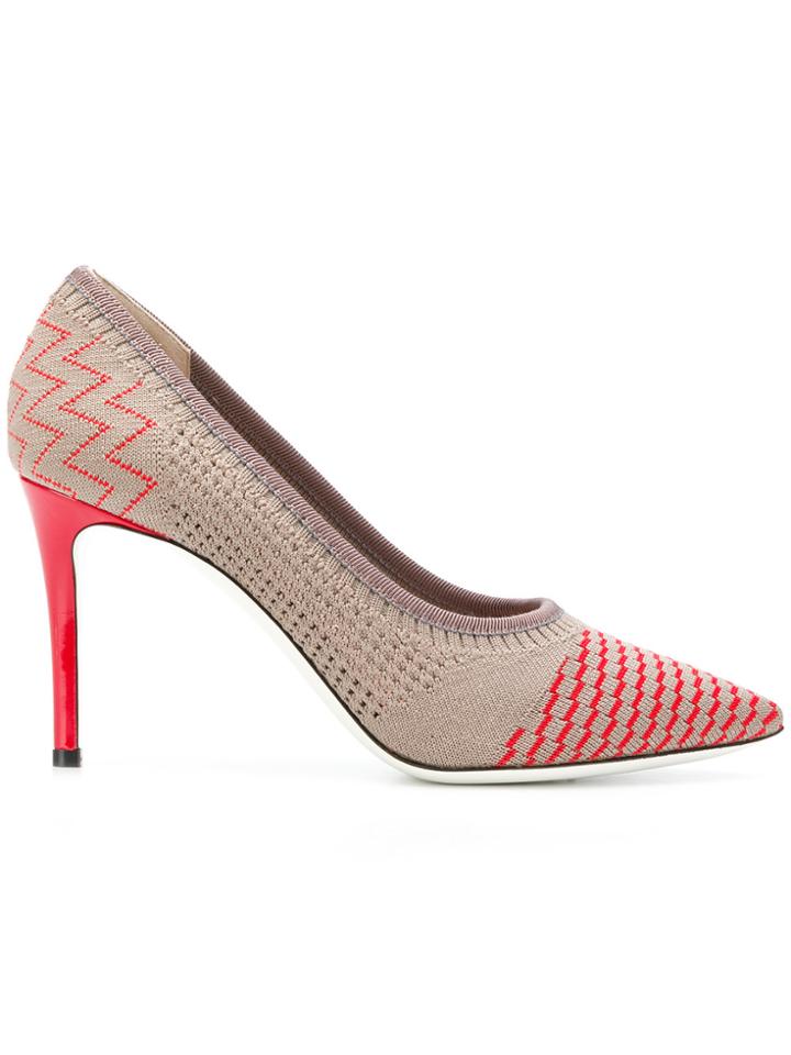 Pollini Multi-pattern Stiletto Pumps - Nude & Neutrals