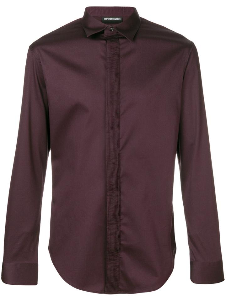 Emporio Armani Pleated Placket Shirt - Red