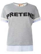 No21 'pretend' Pattern Sweatshirt, Women's, Size: 40, Grey, Cotton