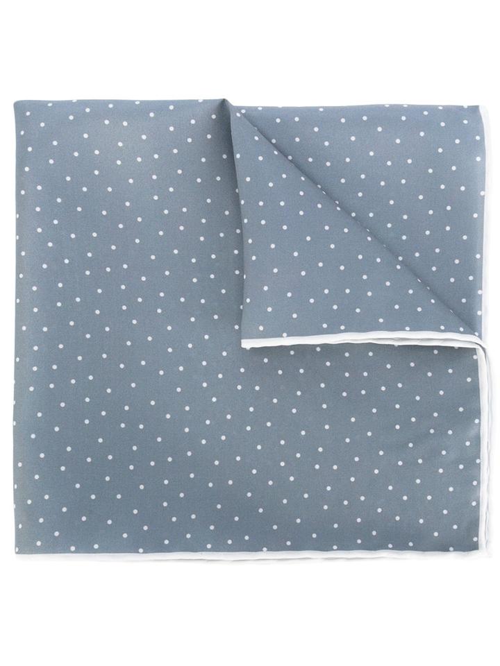 Lanvin Polka-dot Pocket Square, Men's, Grey, Silk