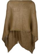 Al Duca D'aosta 1902 Sheer Knitted Short Cape, Men's, Nude/neutrals, Acrylic/polyamide/mohair