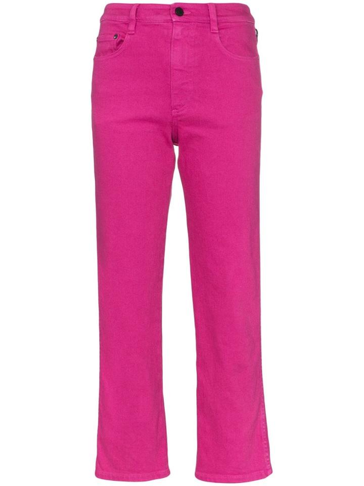 Simon Miller Straight Leg Cropped Jeans - Pink