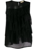 Liu Jo Sleeveless Ruffled Blouse - Black