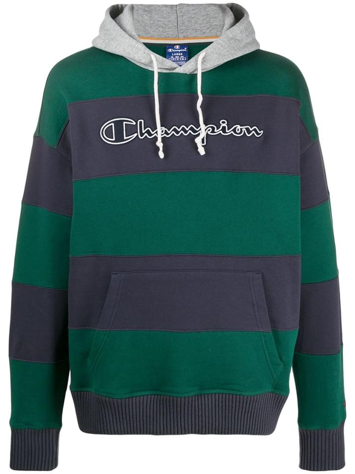 Champion Layered Striped Hoodie - Blue