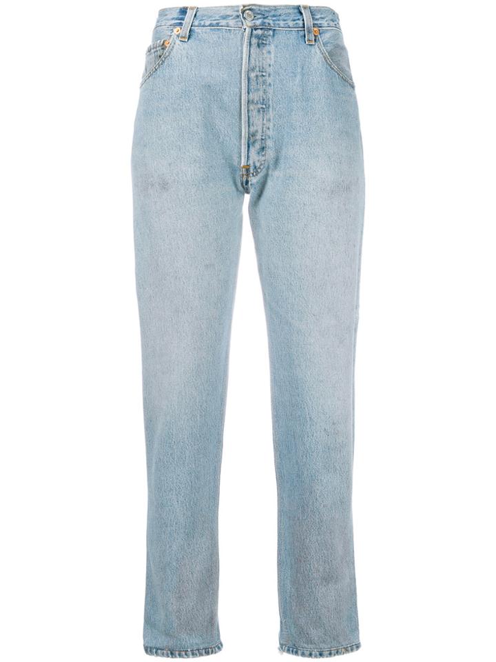 Re/done High Waist Cropped Jeans - Blue