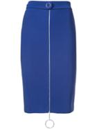 Mugler Zipper Pencil Skirt - Blue