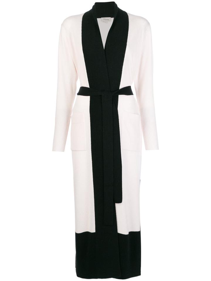 Temperley London Contrast Trim Belted Cardigan - White