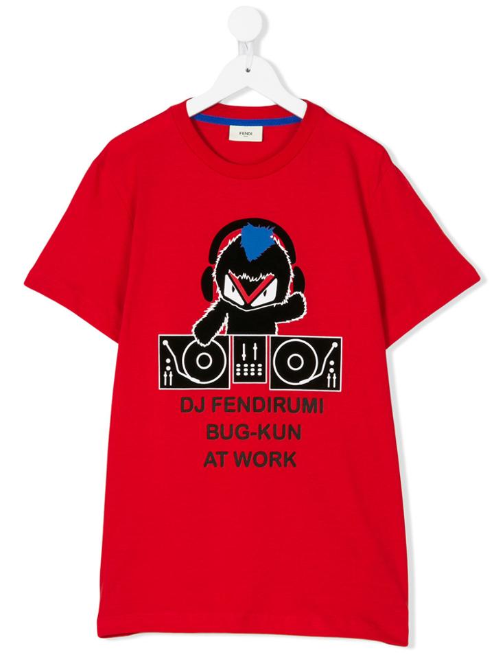 Fendi Kids Dj Fendirumi T-shirt - Red