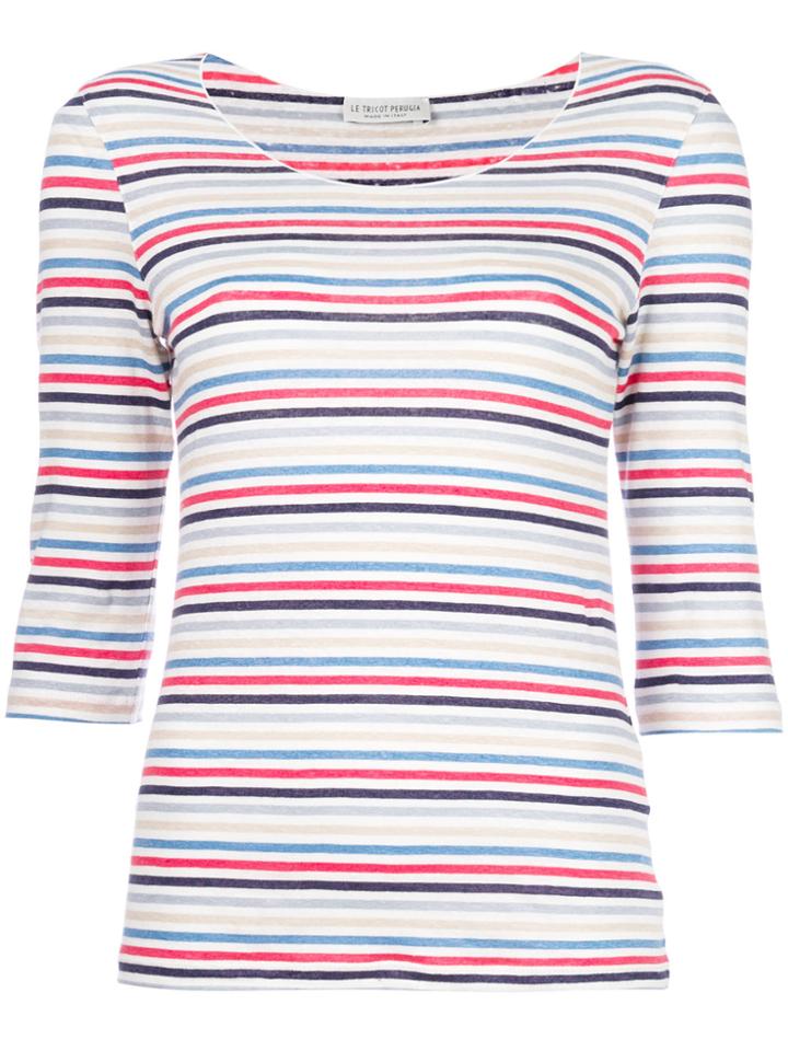 Le Tricot Perugia Striped Fitted Top - Multicolour