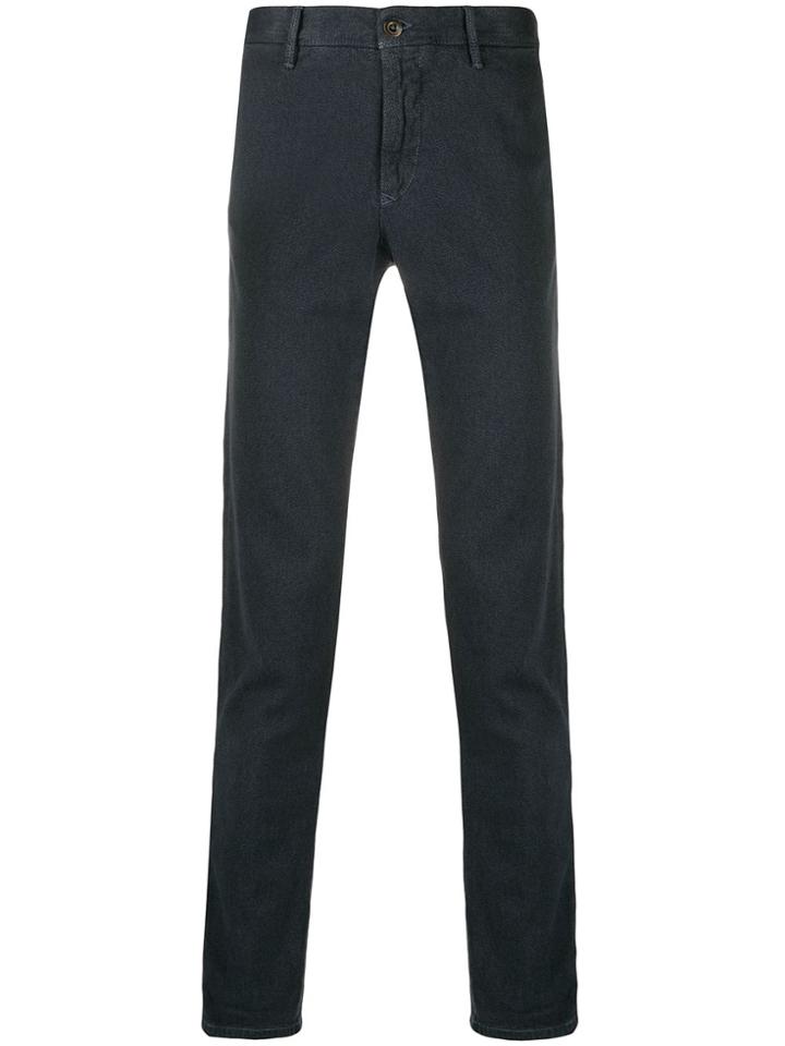 Incotex Straight-leg Low Rise Trousers - Blue