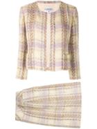 Chanel Pre-owned Tweed Setup Jacket Skirt - Yellow
