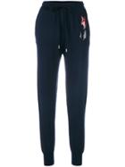 Markus Lupfer Sequin Embroidered Rose Track Pants - Blue