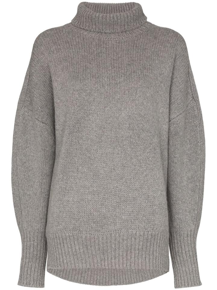Hyke Roll Neck Knit Jumper - Grey