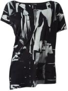 Ann Demeulemeester Abstract Print T-shirt, Women's, Size: 36, Black, Cotton