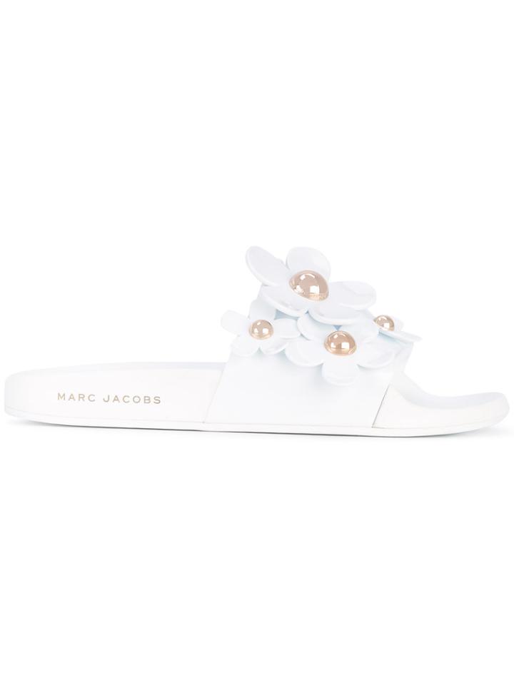 Marc Jacobs Floral Slider Sandals - White