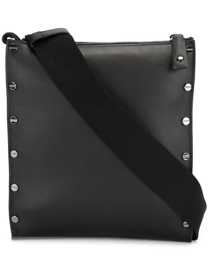 Borbonese Studded Shoulder Bag, Men's, Black, Leather