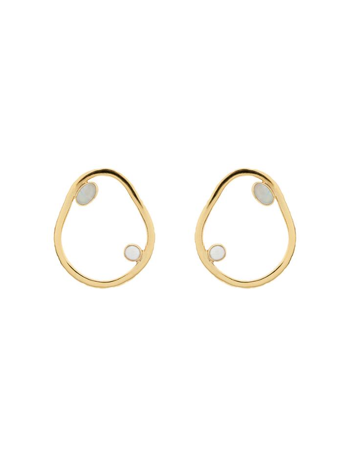Cornelia Webb Gold Metallic Pearl Silver Hoop Earrings