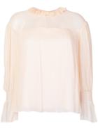 See By Chloé Ruffled Neck Blouse - Nude & Neutrals
