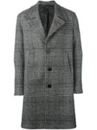 Neil Barrett Short Plaid Coat, Men's, Size: 54, Grey, Cotton/polyamide/polyester/virgin Wool